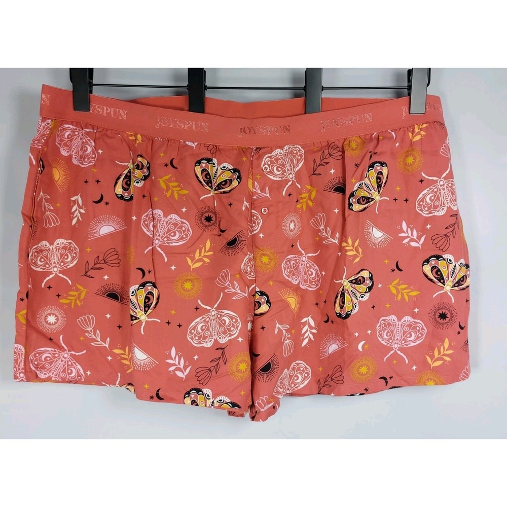 Joyspun Sleep Shorts Womens 3X Elastic Waist - Butterflies - Pockets New